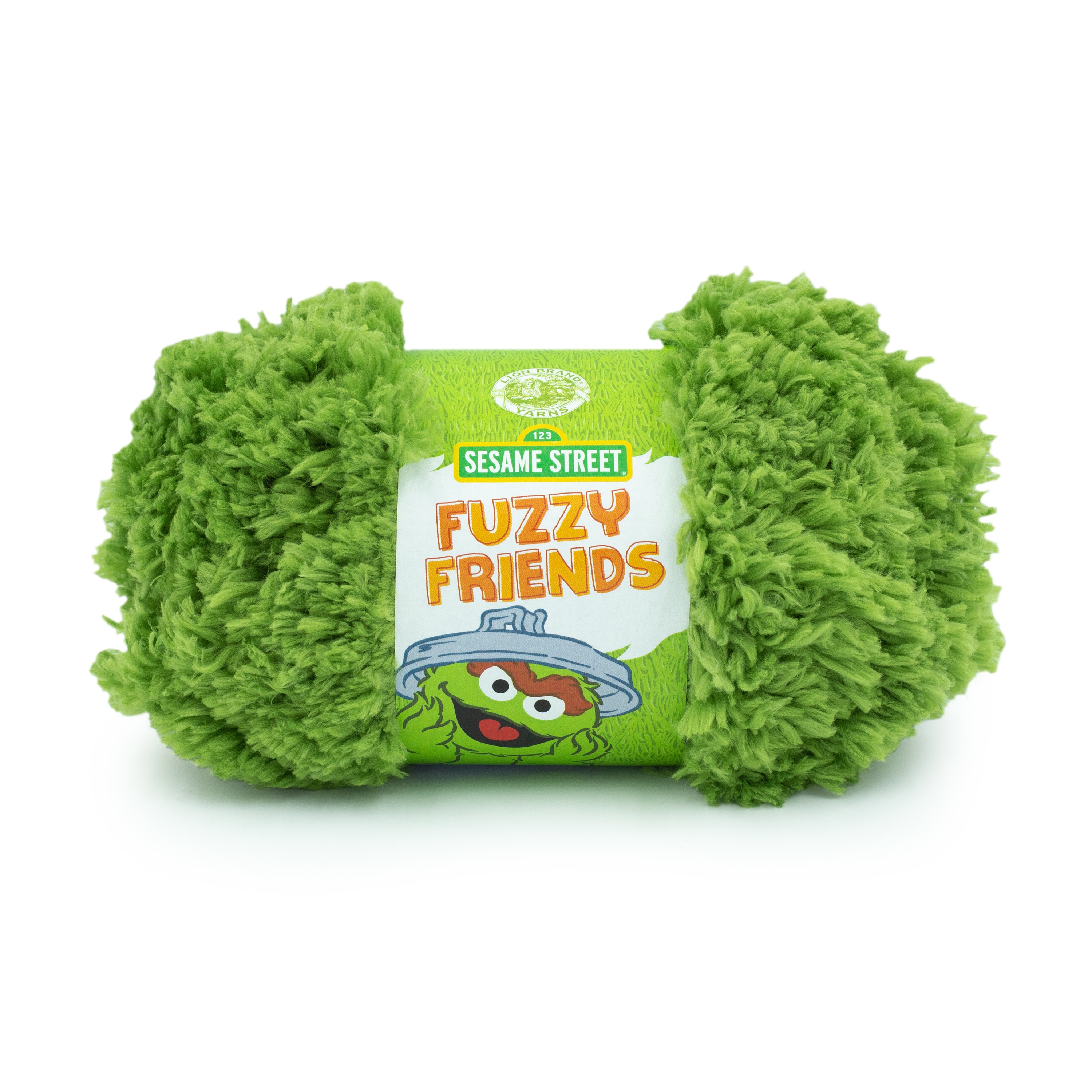 Lion Brand Sesame Street Fuzzy Friends Yarn-Oscar Green